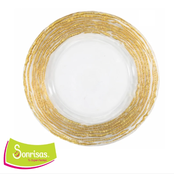 Plato base textura dorado