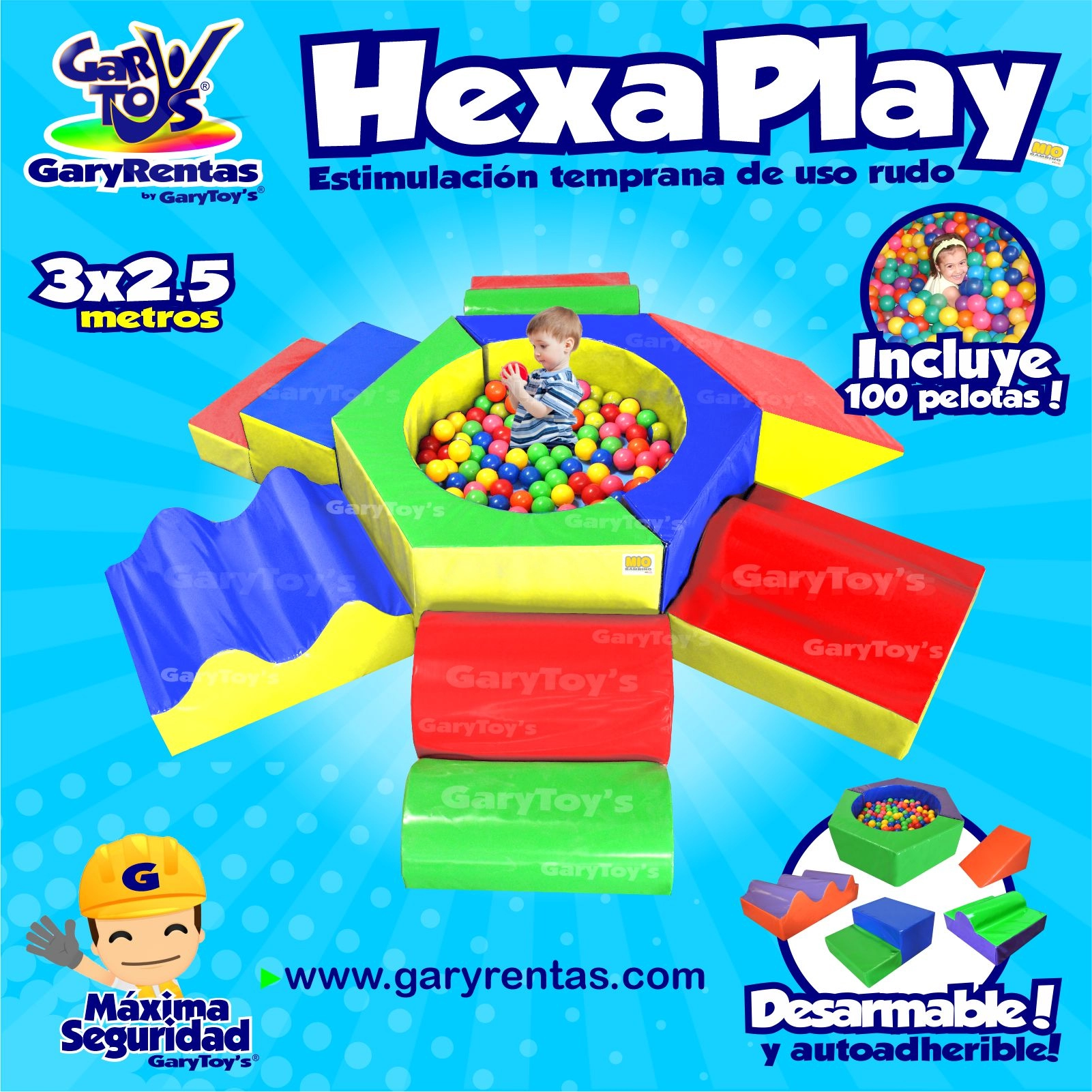 Juego inflable hexa play
