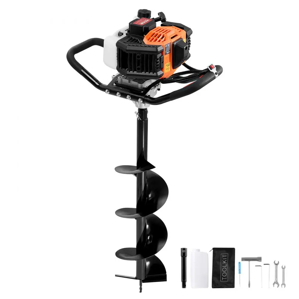 Barrena a gasolina vevor 52cc con broca 20cm