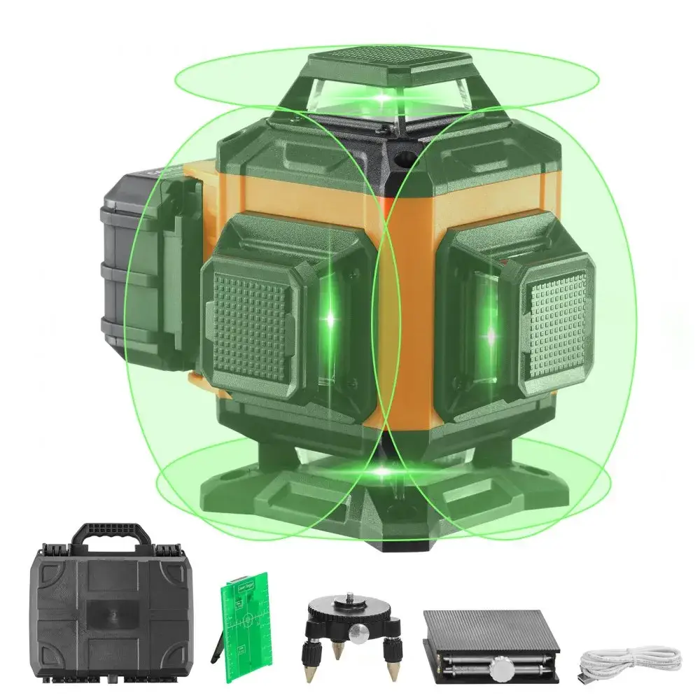 Nivel láser vevor 16 líneas 360° verde autonivelante