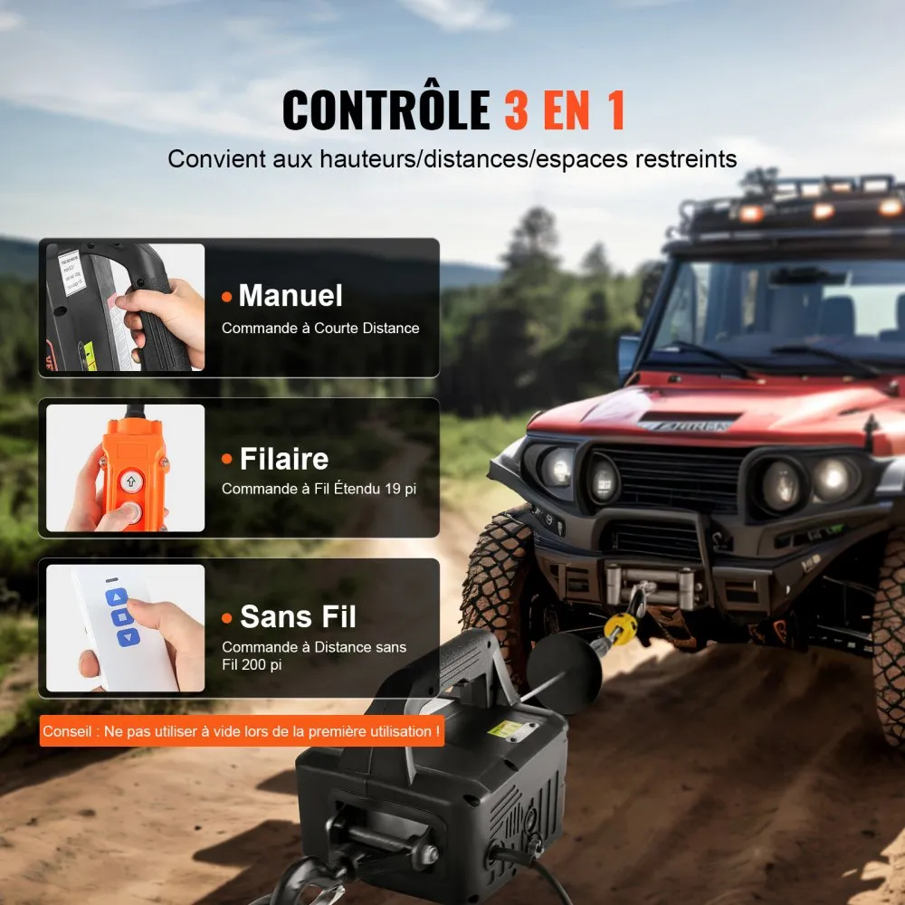 Cabrestante eléctrico vevor 1100 lbs portátil