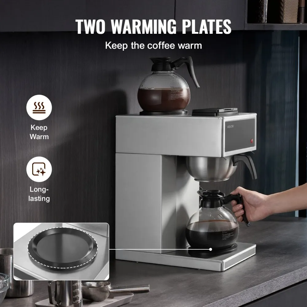 Cafetera de goteo comercial vevor 12 tazas